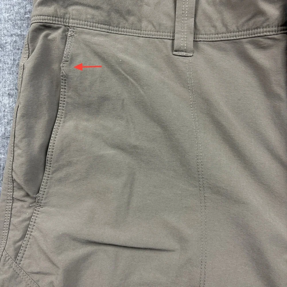 North Face‎ Convertible Pants Men 32 Olive Green Zip Off Hiking Outdoor READ